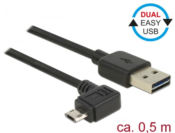 EASY-USB Datenkabel Ladekabel Winkel 0,5m f. Garmin DriveLuxe 51 LMT-D